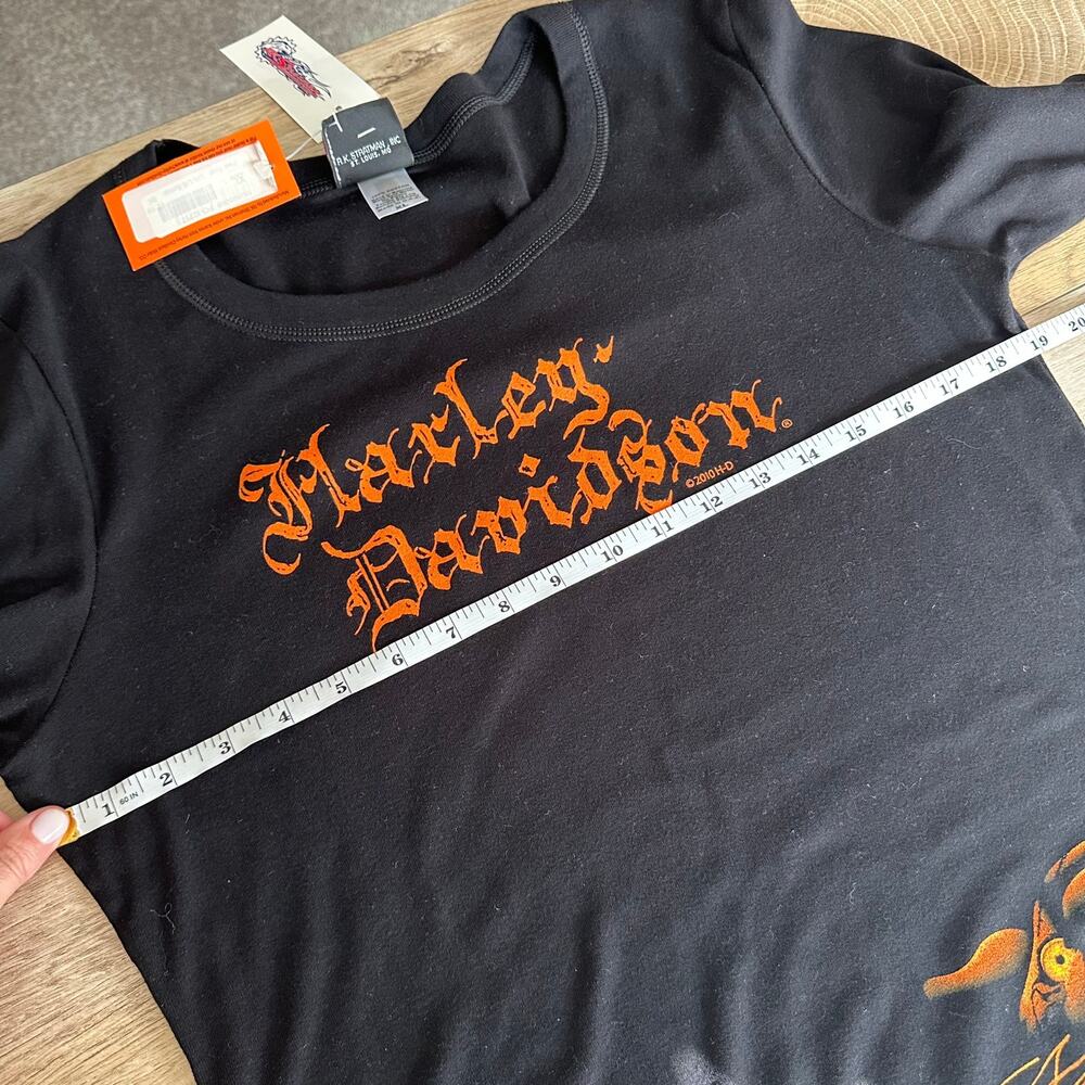 Harley Davidson Vintage Long Sleeve T-shirt Black Mad River Sundusky XL - Picture 8 of 9